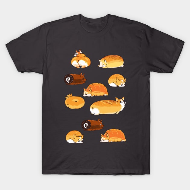 Bread Corgis T-Shirt by huebucket